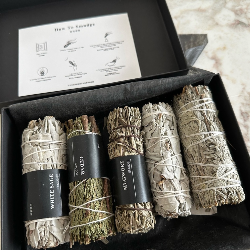 White sage smudge stick set